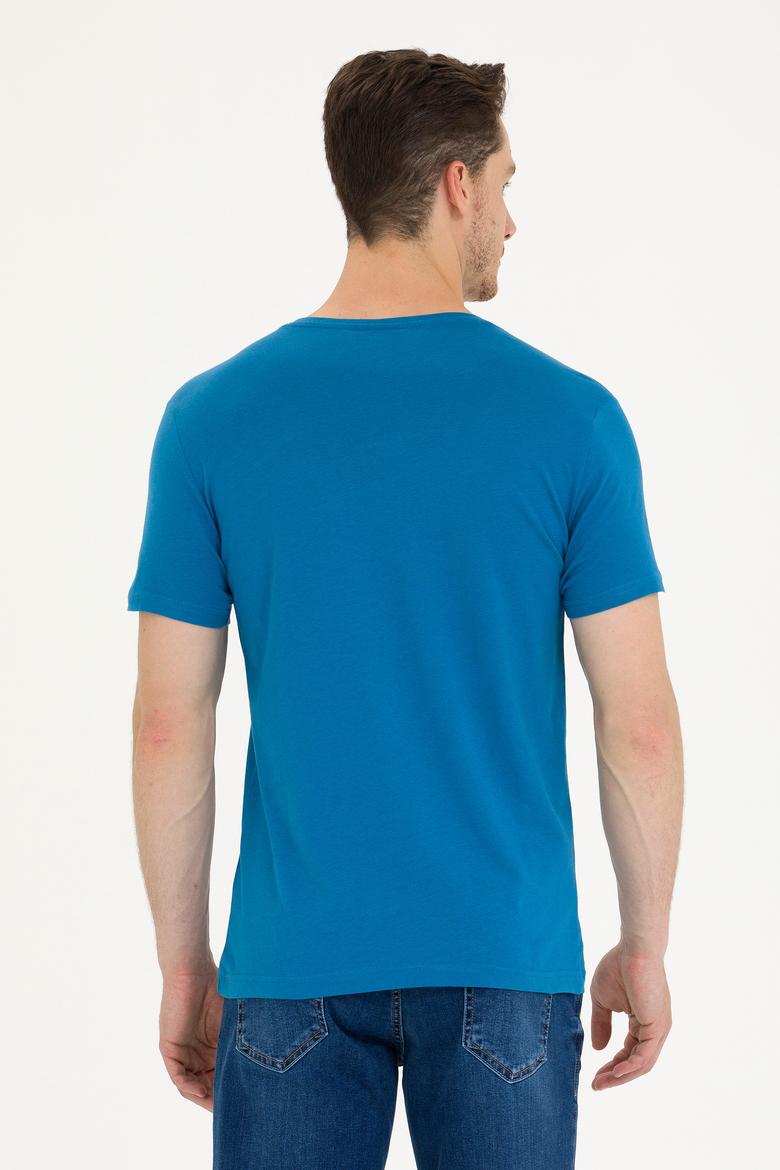 Erkek Petrol Basic V Yaka Tişört - 50262975082