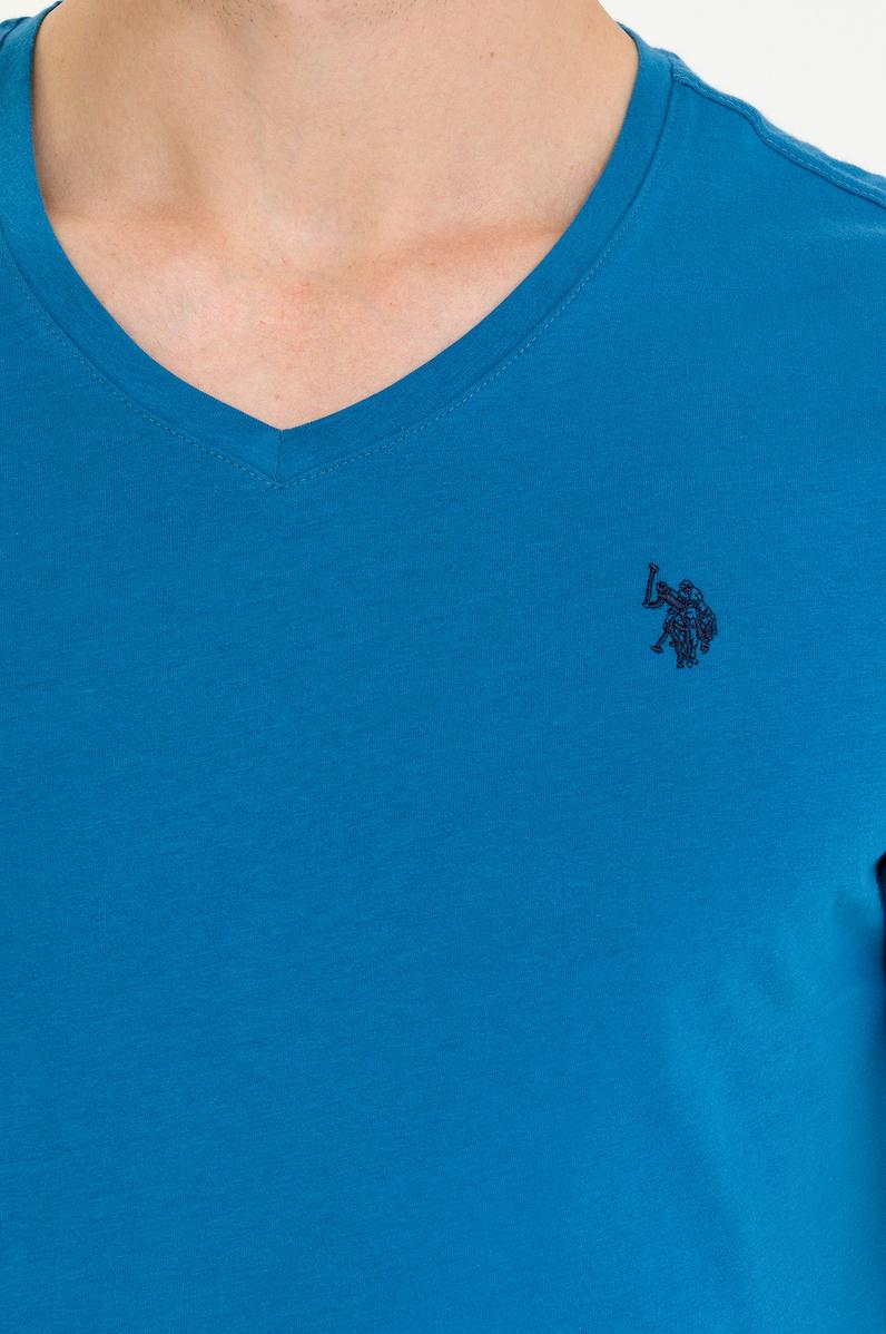 Erkek Petrol Basic V Yaka Tişört
