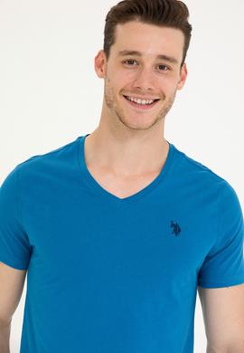 Erkek Petrol Basic V Yaka Tişört - 50262975083