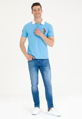 Erkek Turkuaz Basic Polo Yaka Tişört - 50263005056