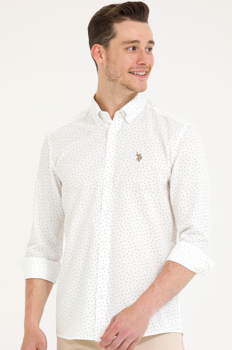 Erkek Bej Uzun Kollu Gömlek