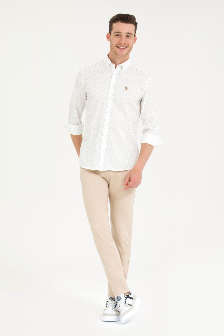 Erkek Bej Uzun Kollu Gömlek - 50265620032