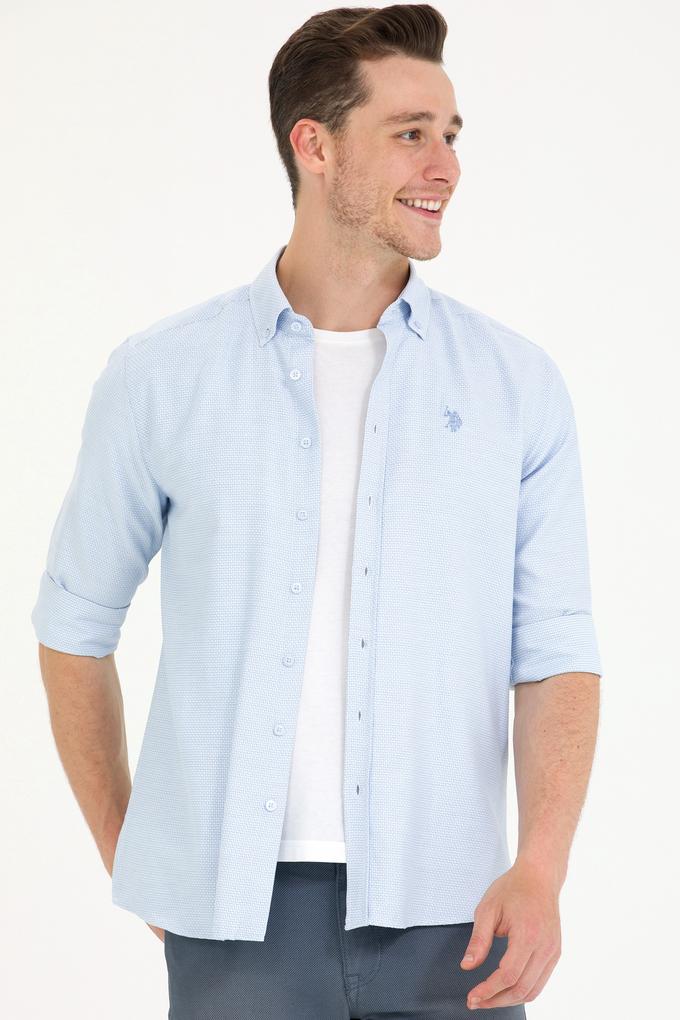 Erkek Açık Mavi Uzun Kollu Gömlek