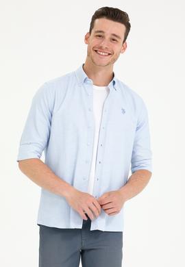 Erkek Açık Mavi Uzun Kollu Gömlek - 50265769023