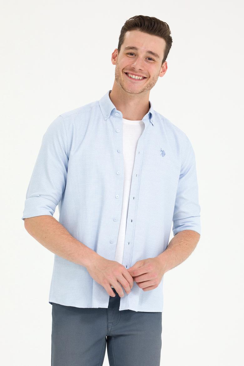 Erkek Açık Mavi Uzun Kollu Gömlek - 50265769023