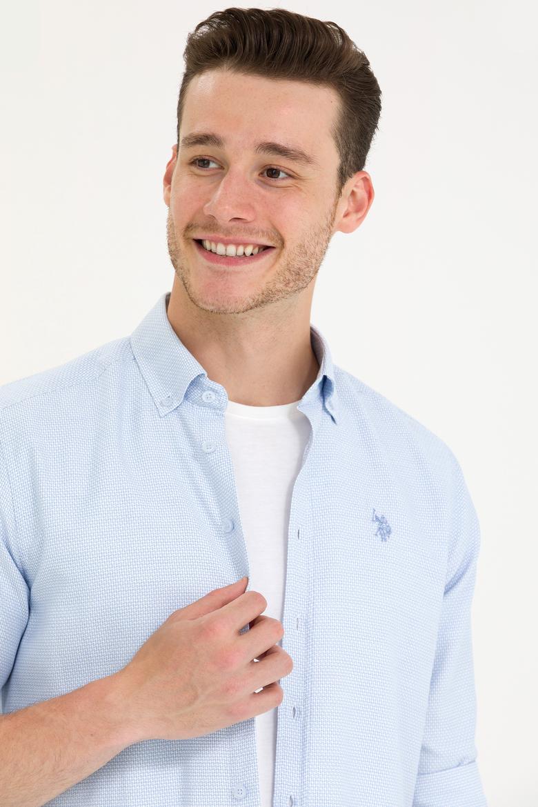 Erkek Açık Mavi Uzun Kollu Gömlek - 50265769023