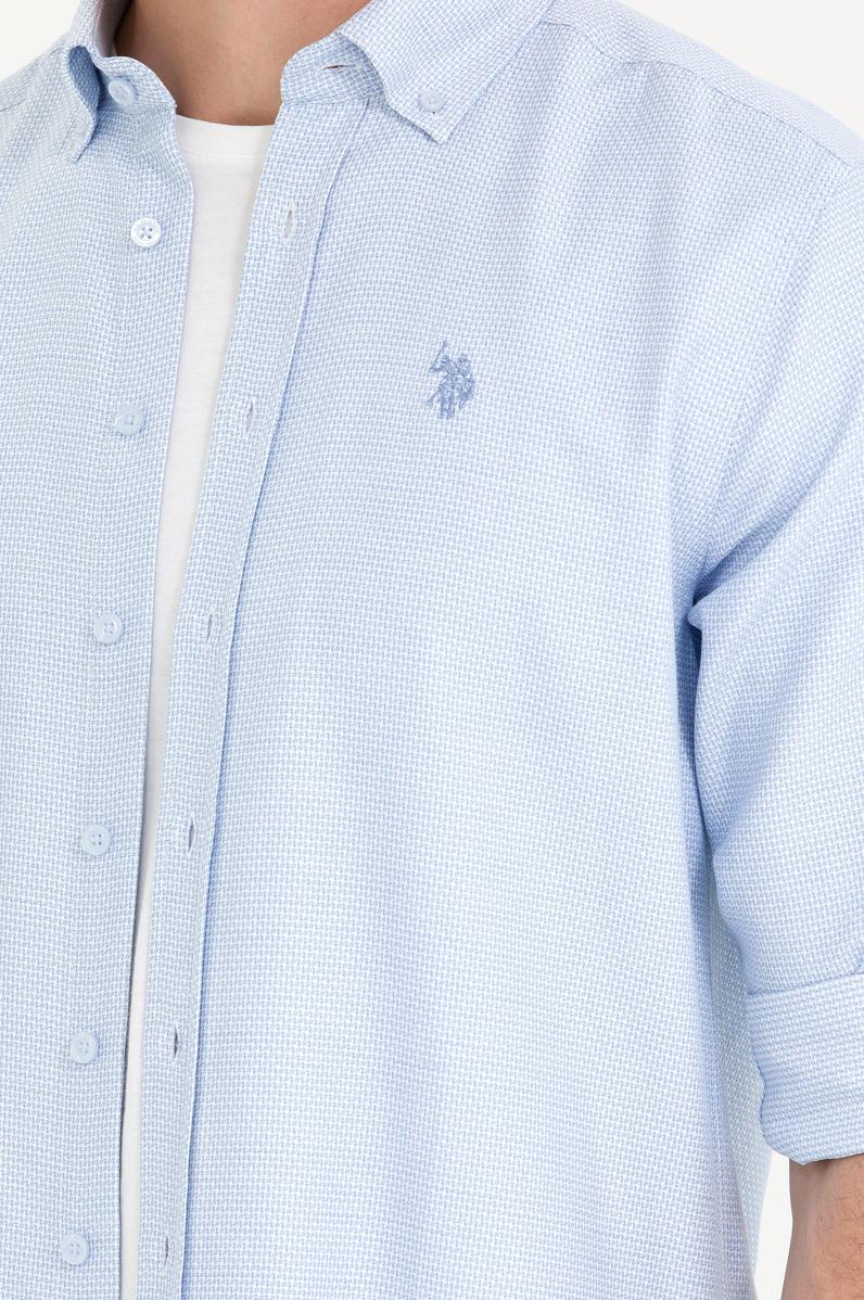 Erkek Açık Mavi Uzun Kollu Gömlek