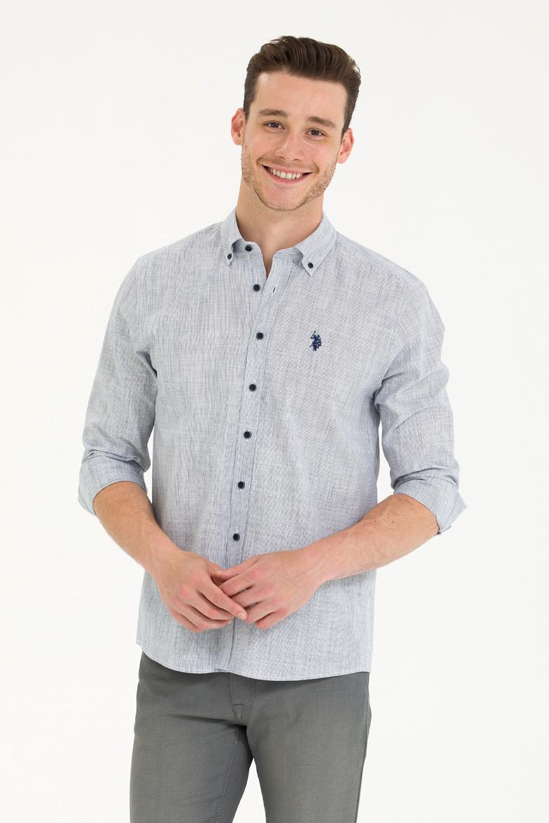 Erkek Lacivert Uzun Kollu Gömlek