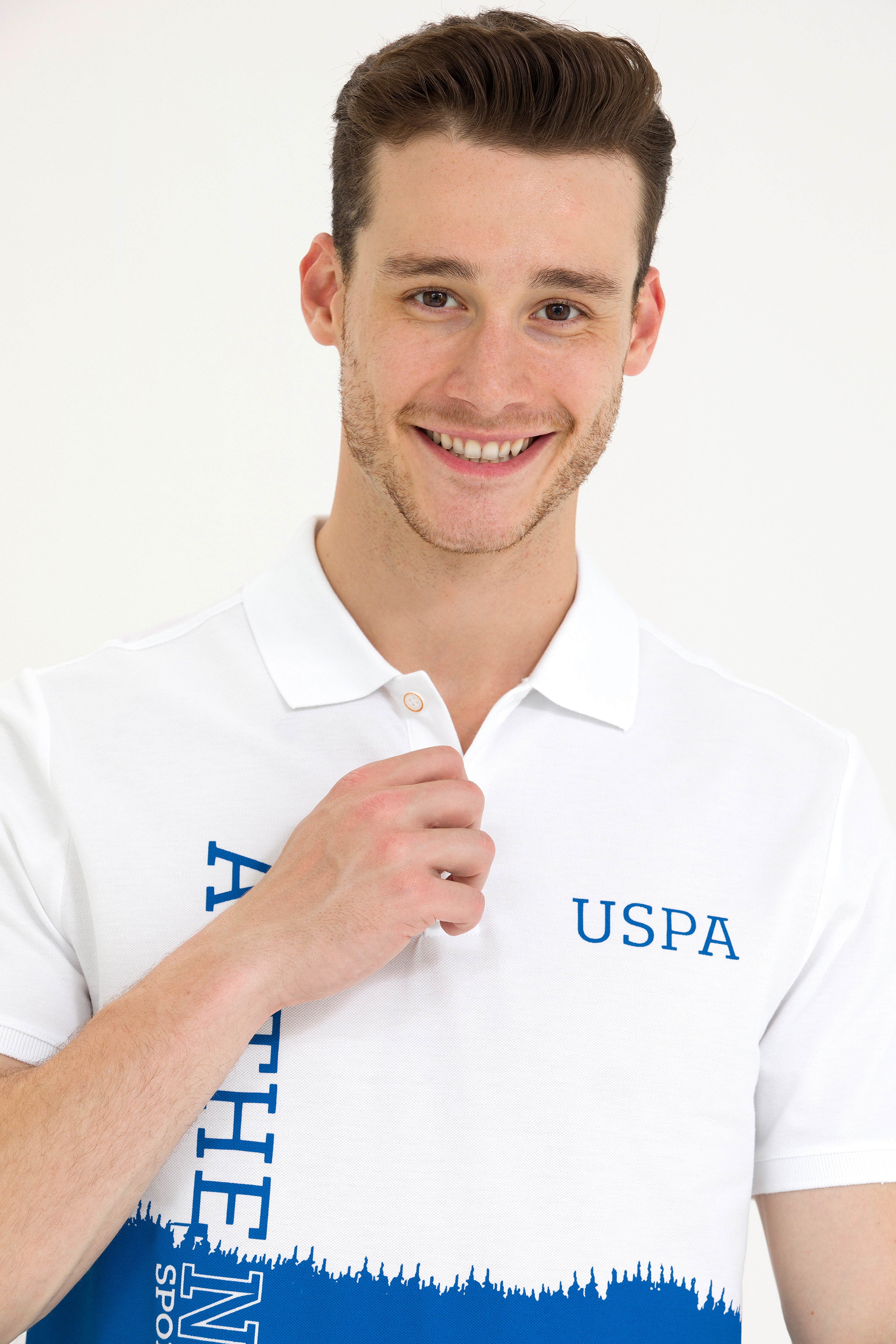 Erkek Saks Polo Yaka Tişört - Image 2
