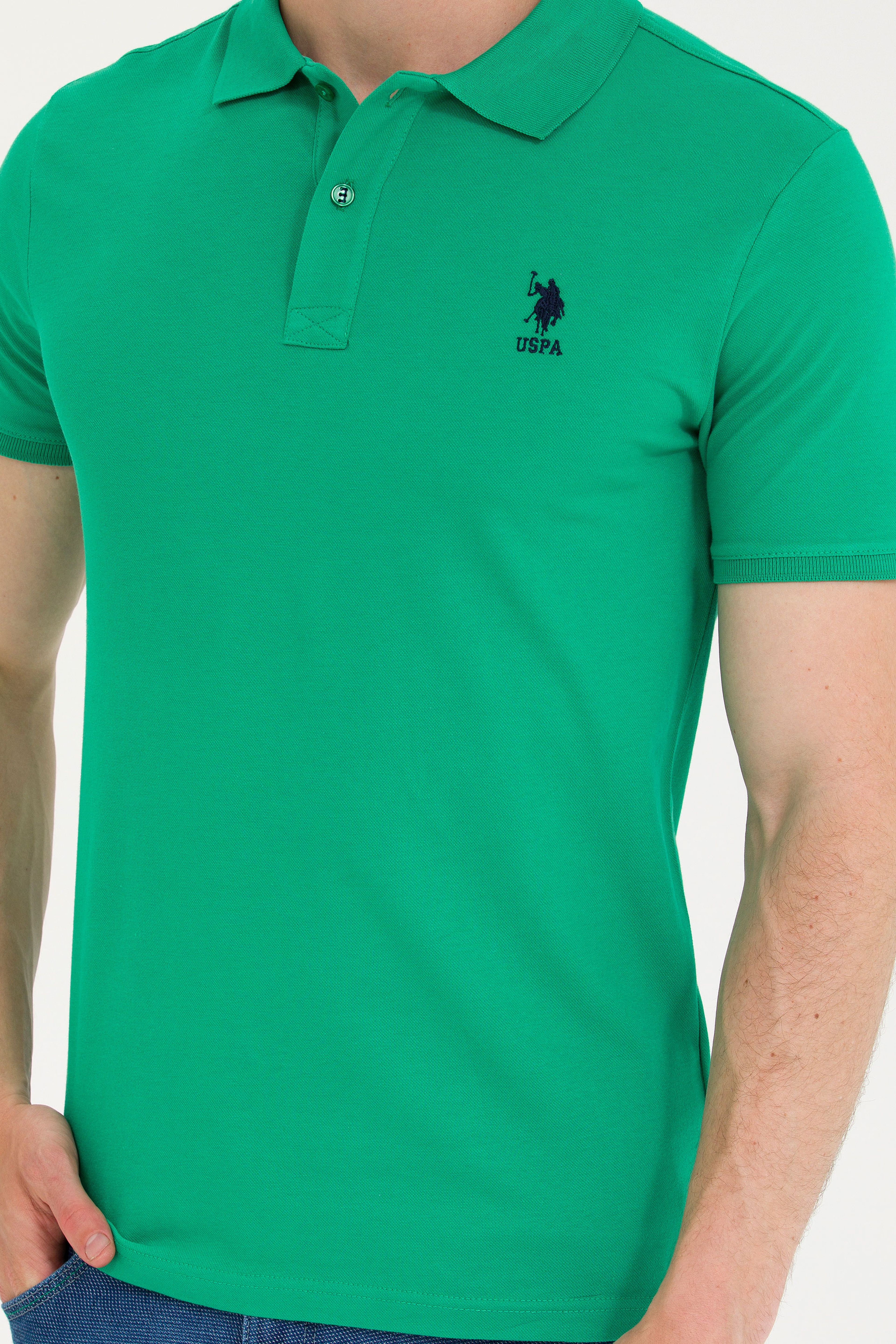 Erkek Yeşil Basic Polo Yaka Tişört