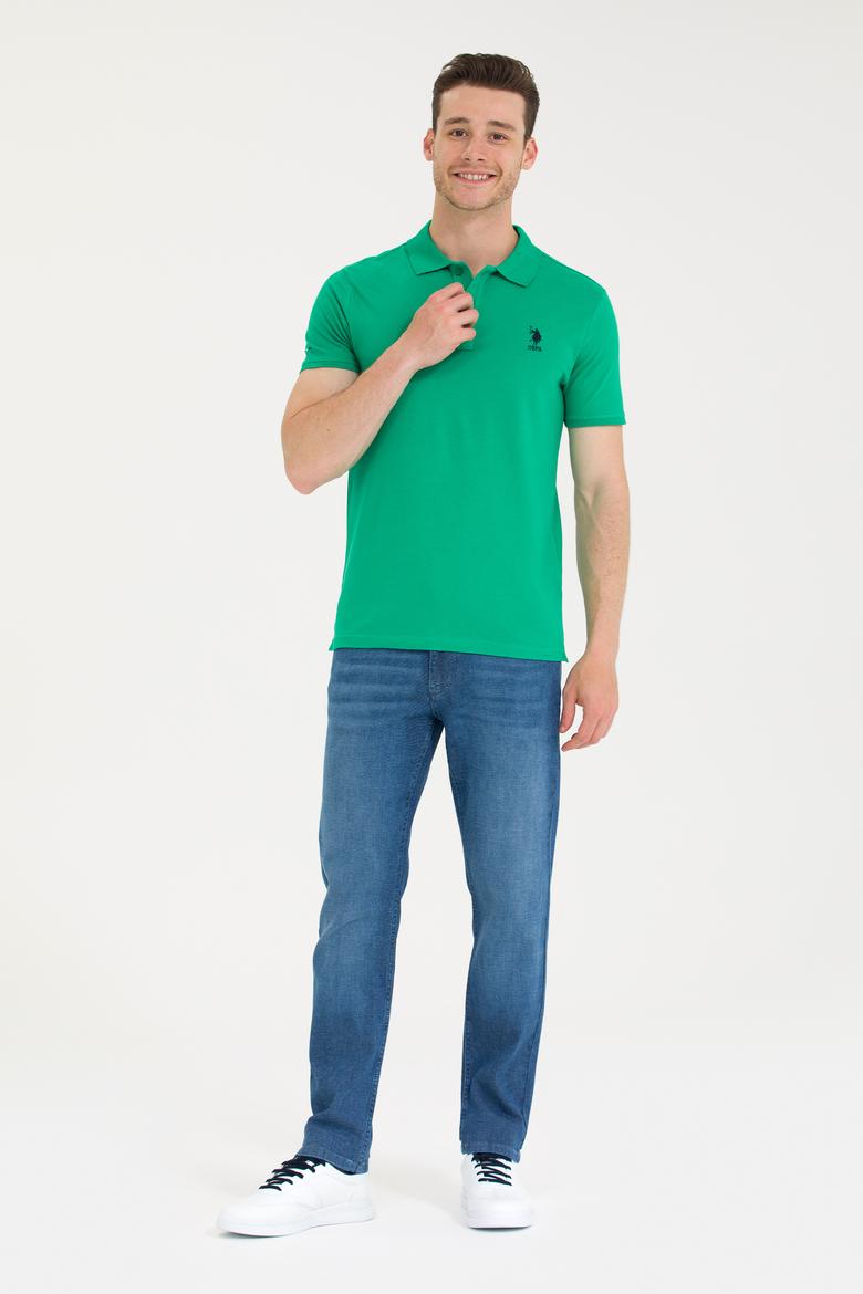 Erkek Yeşil Basic Polo Yaka Tişört - 50262969081