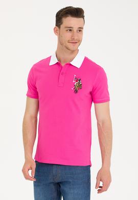 Erkek Fuşya Basic Polo Yaka Tişört - 50263005072