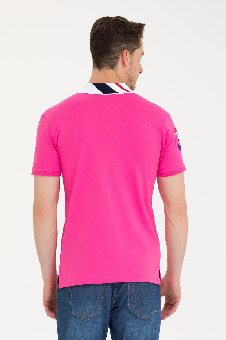 Erkek Fuşya Basic Polo Yaka Tişört - 50263005072