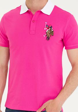 Erkek Fuşya Basic Polo Yaka Tişört - 50263005072