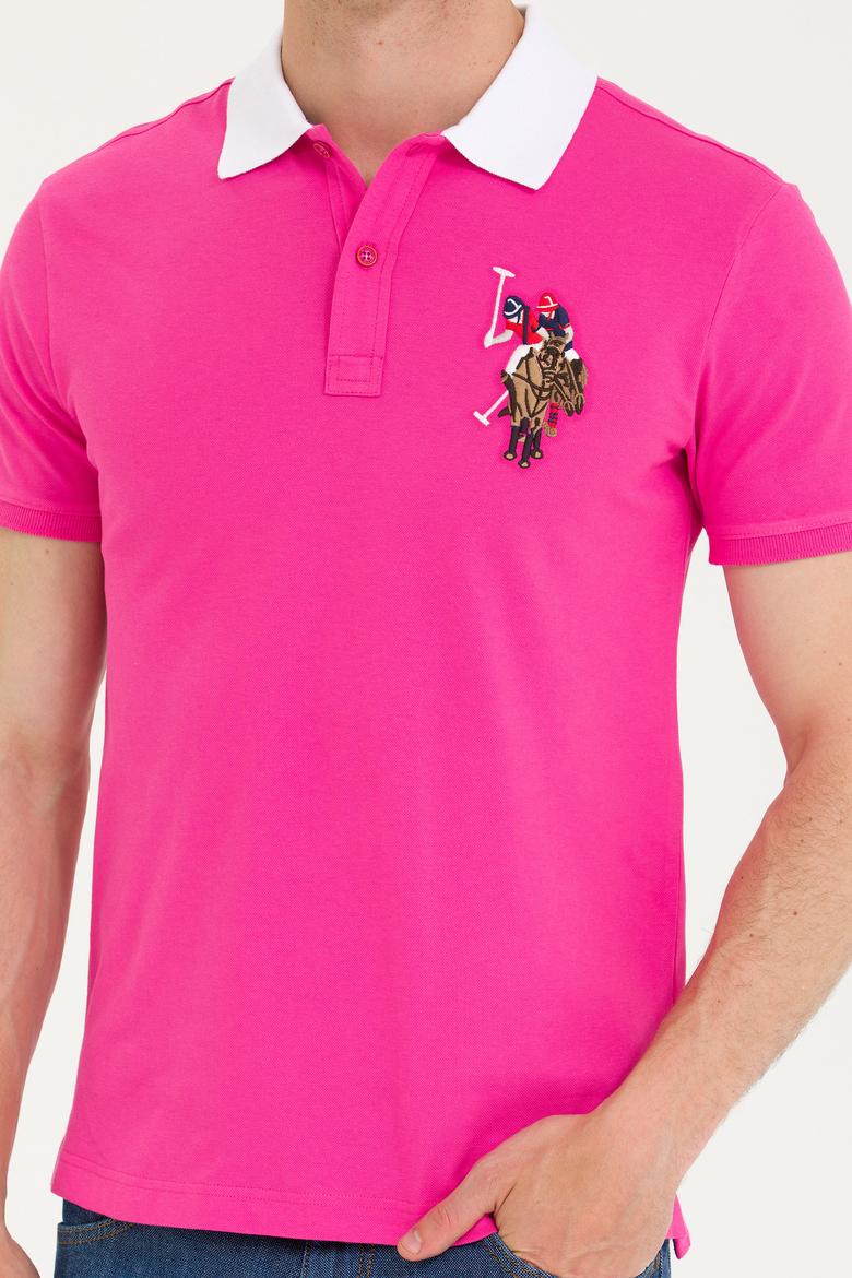 Erkek Fuşya Basic Polo Yaka Tişört - 50263005072