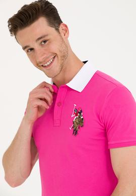 Erkek Fuşya Basic Polo Yaka Tişört - 50263005072