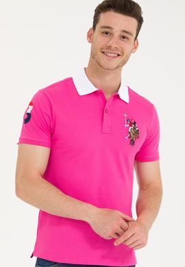 Erkek Fuşya Basic Polo Yaka Tişört - 50263005072