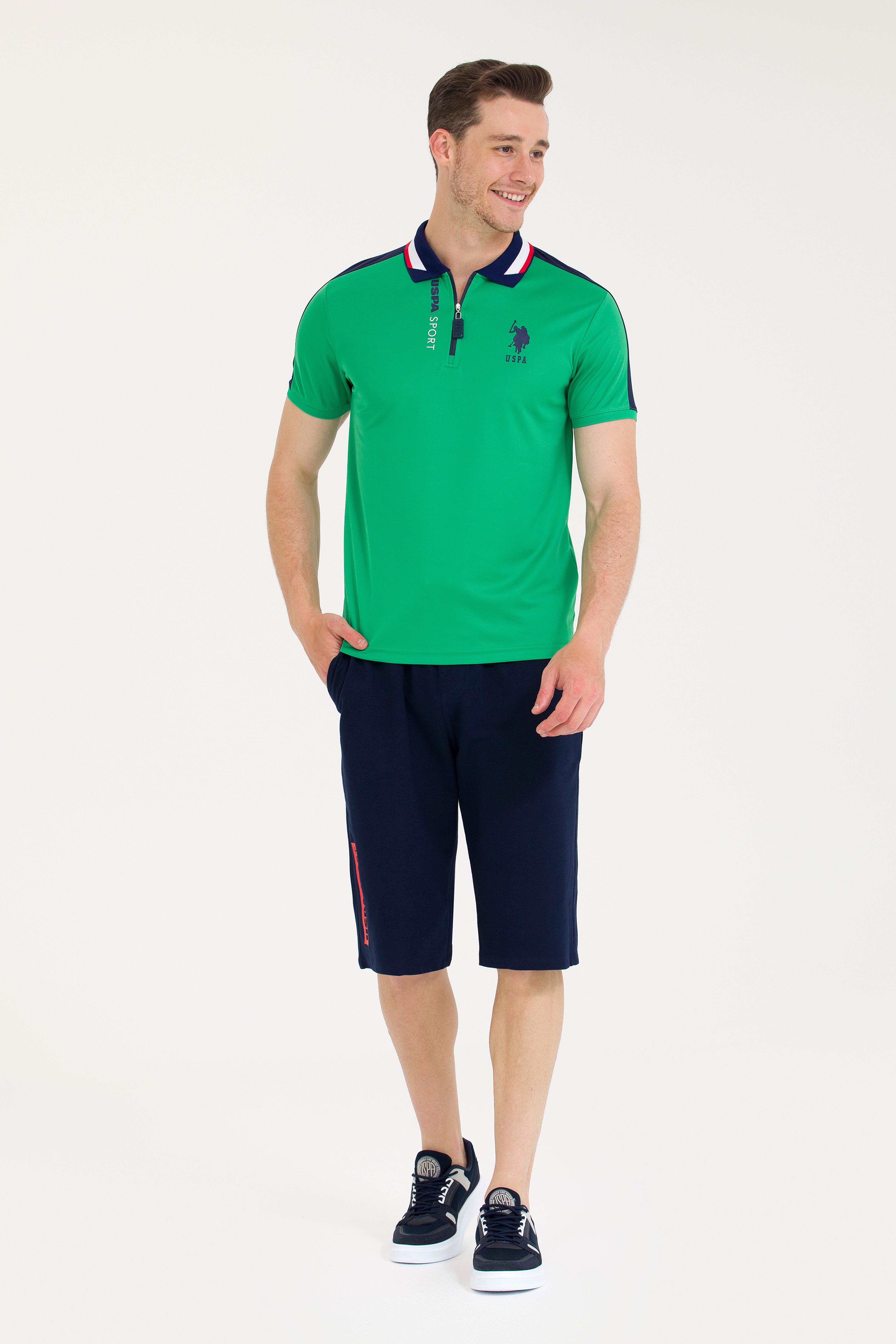 Erkek Yeşil Polo Yaka Tişört - Image 4