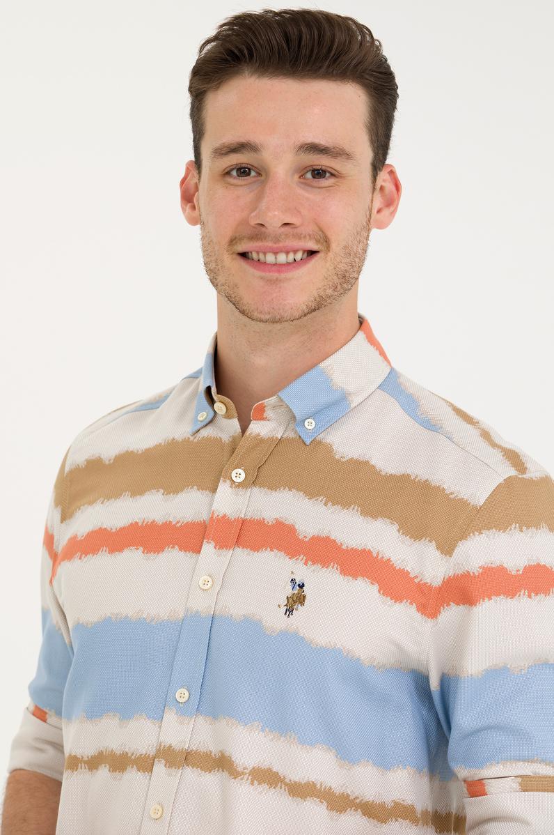 Erkek Mavi Uzun Kollu Gömlek