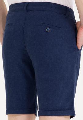Erkek Lacivert Dokuma Şort - 50269240003