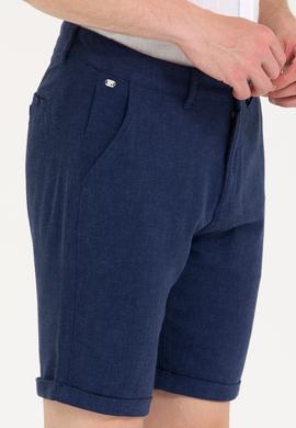 Erkek Lacivert Dokuma Şort - 50269240003