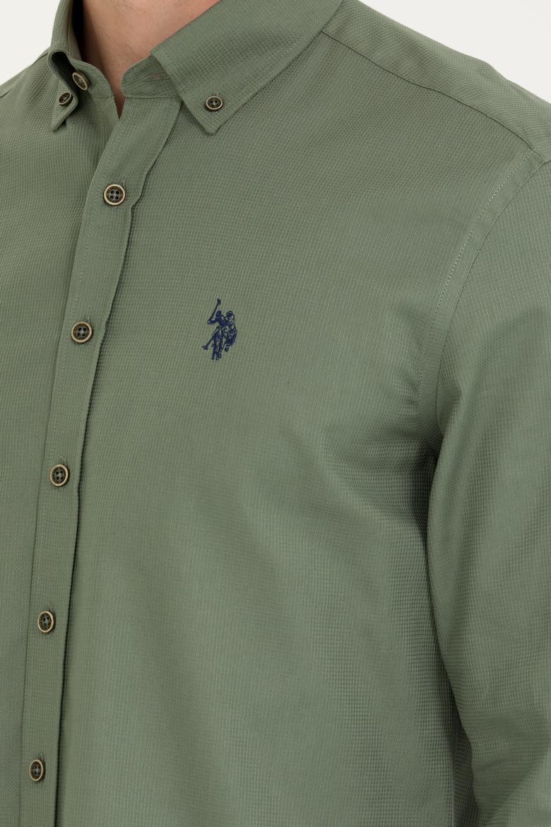 Erkek Haki Uzun Kollu Gömlek - 50266110032