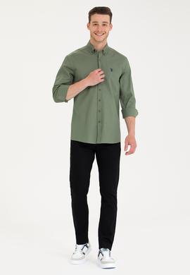 Erkek Haki Uzun Kollu Gömlek - 50266110032
