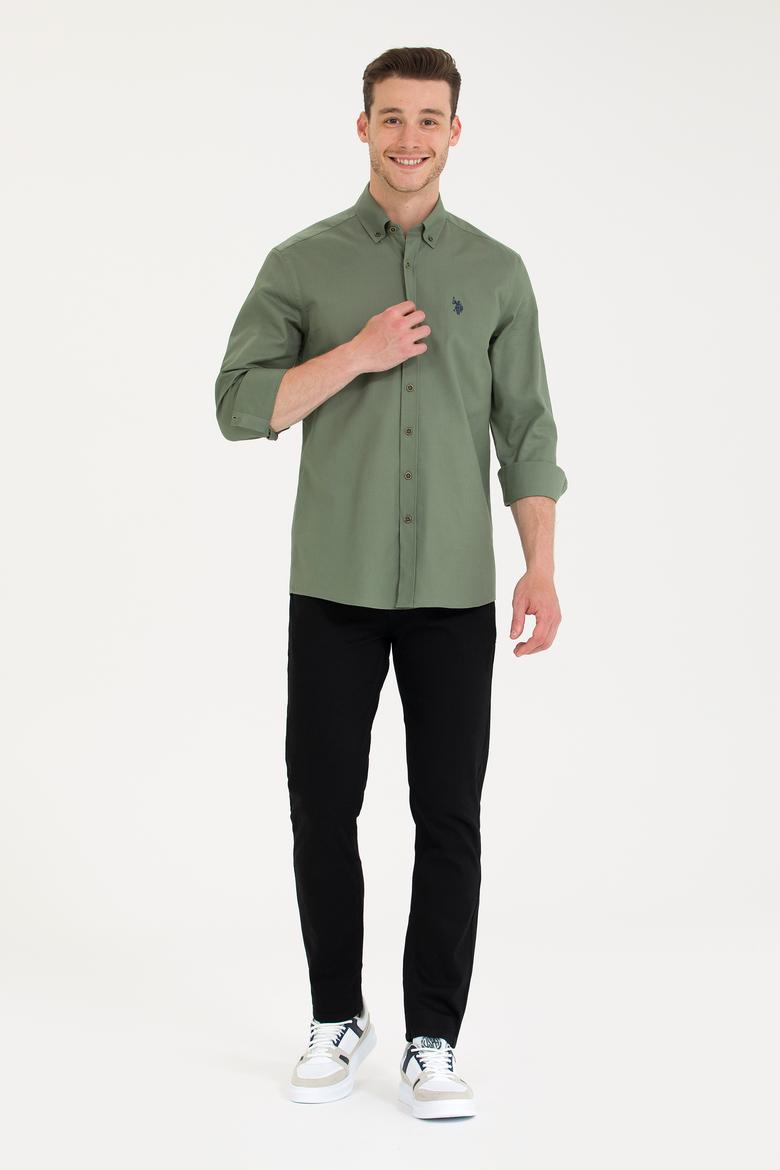 Erkek Haki Uzun Kollu Gömlek - 50266110032