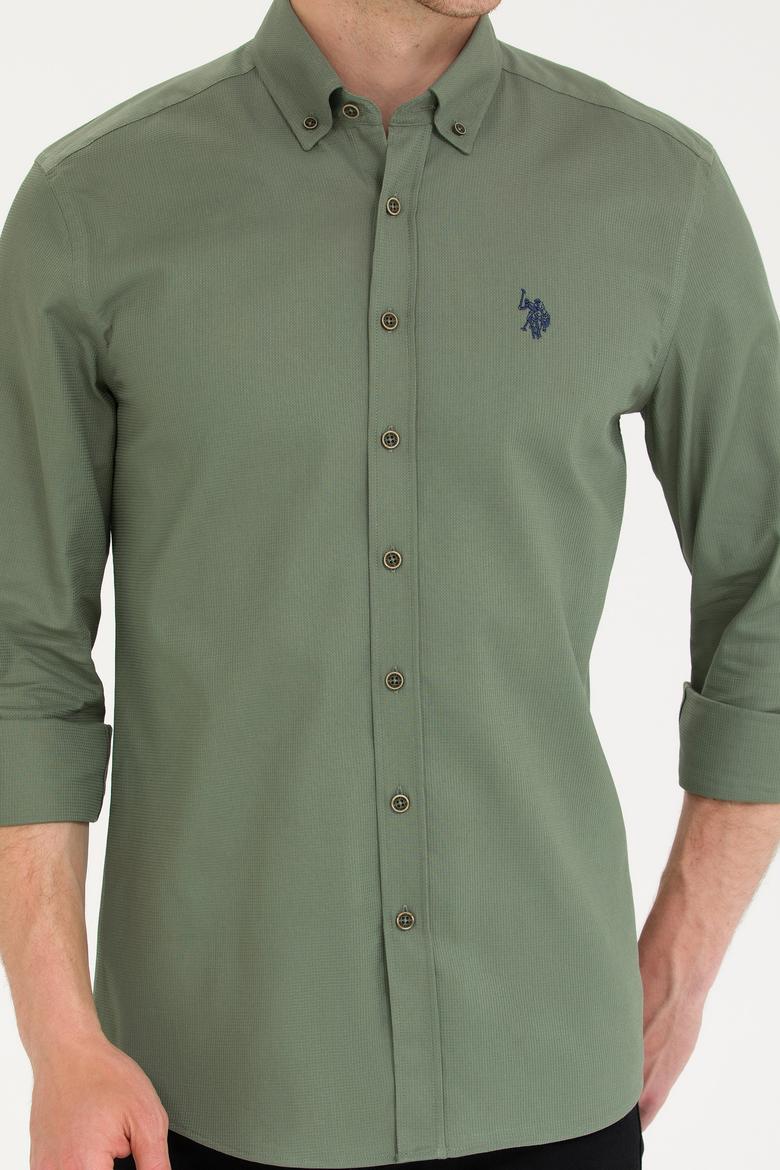 Erkek Haki Uzun Kollu Gömlek - 50266110032