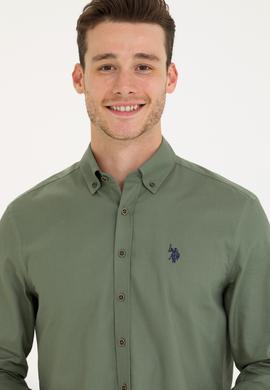 Erkek Haki Uzun Kollu Gömlek - 50266110032