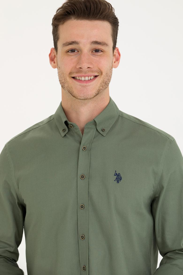 Erkek Haki Uzun Kollu Gömlek - 50266110032