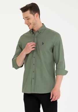 Erkek Haki Uzun Kollu Gömlek - 50266110032