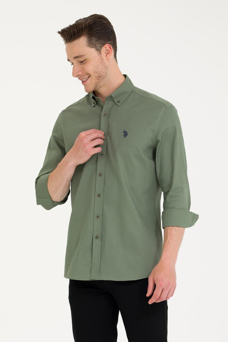 Erkek Haki Uzun Kollu Gömlek - 50266110032