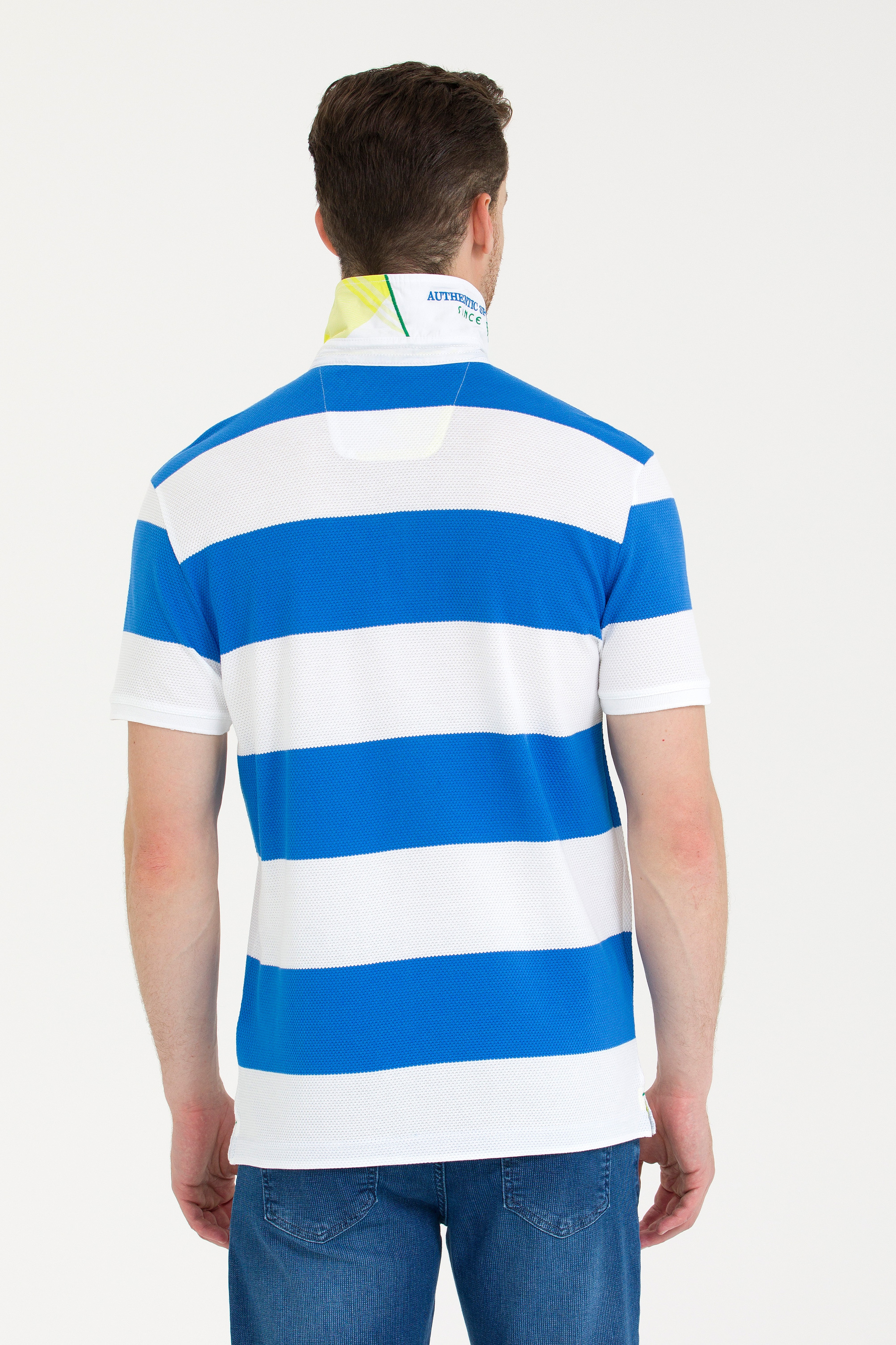 Erkek Saks Polo Yaka Tişört - Image 5