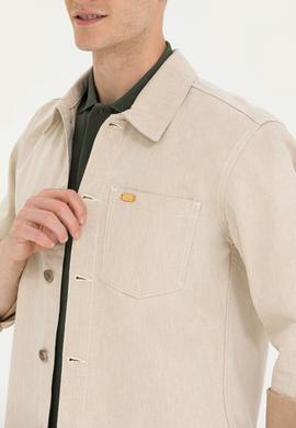 Erkek Krem Jean Gömlek - 50265333006
