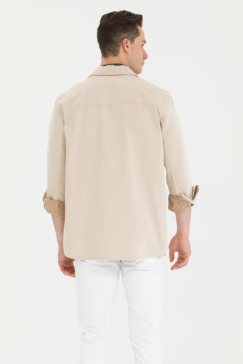 Erkek Krem Jean Gömlek - 50265333006