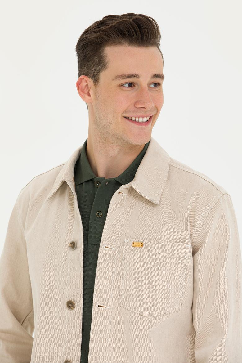 Erkek Krem Jean Gömlek - 50265333006