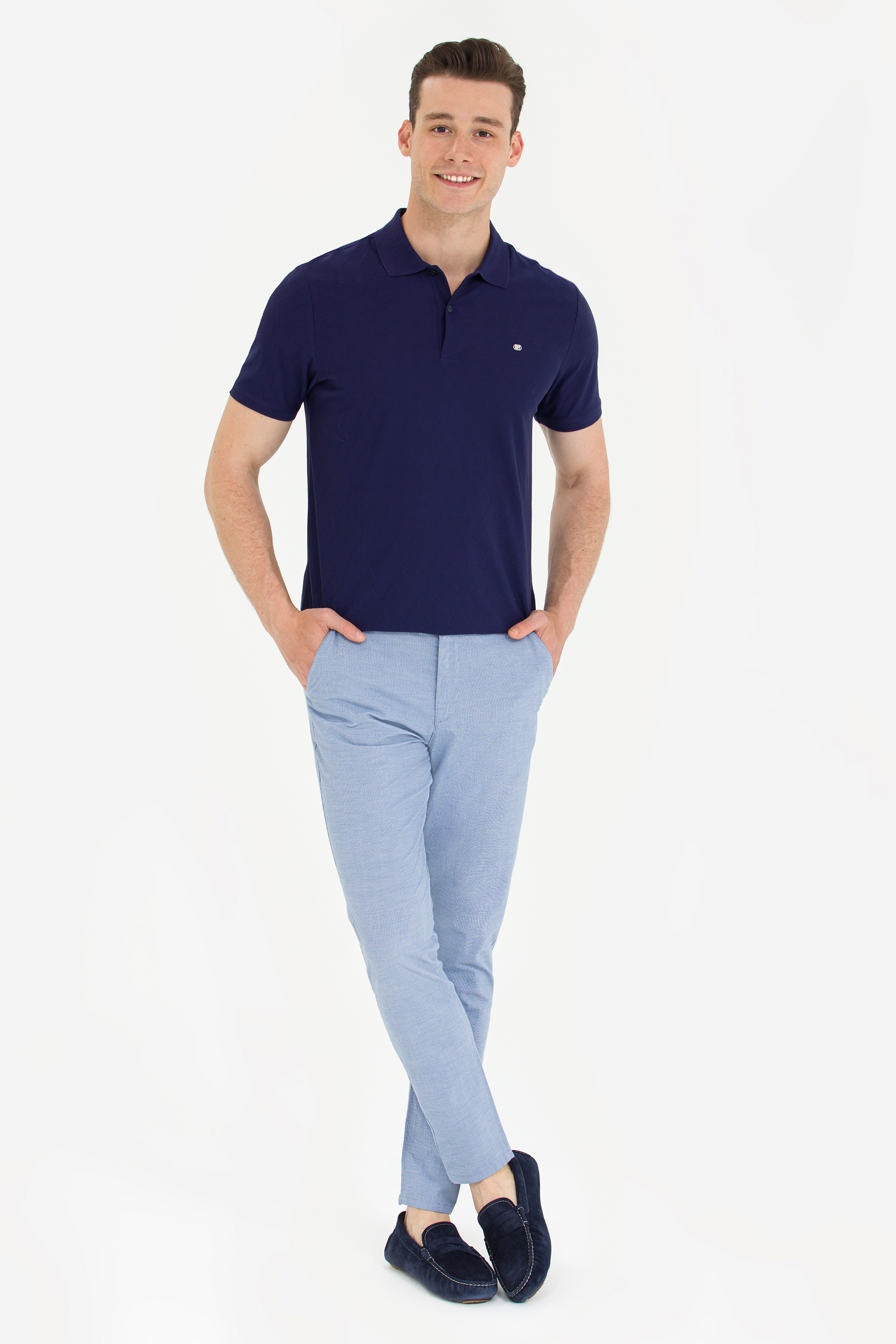 Erkek Lacivert Polo Yaka Tişört - Image 4