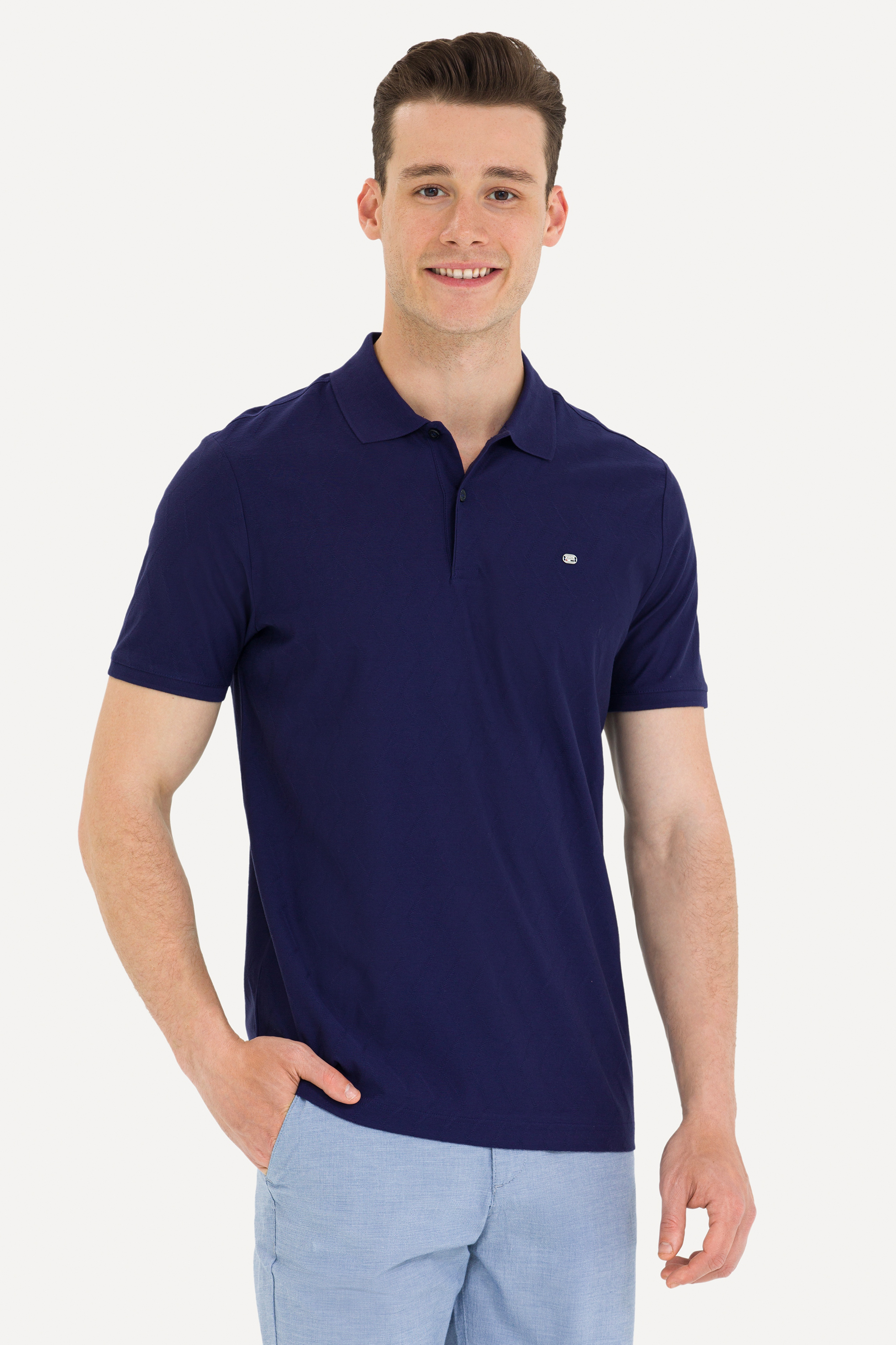 Erkek Lacivert Polo Yaka Tişört - Image 1