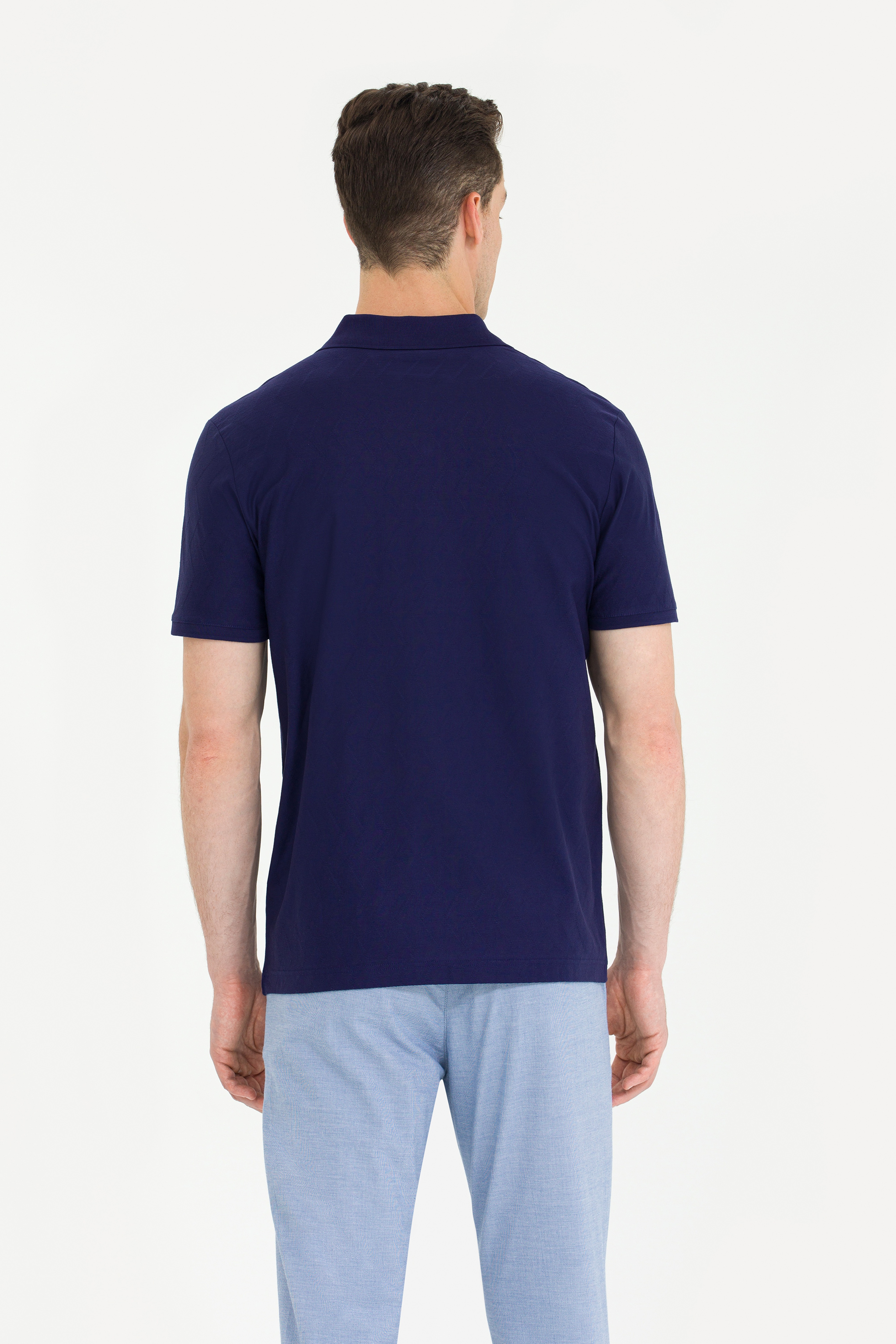 Erkek Lacivert Polo Yaka Tişört - Image 5