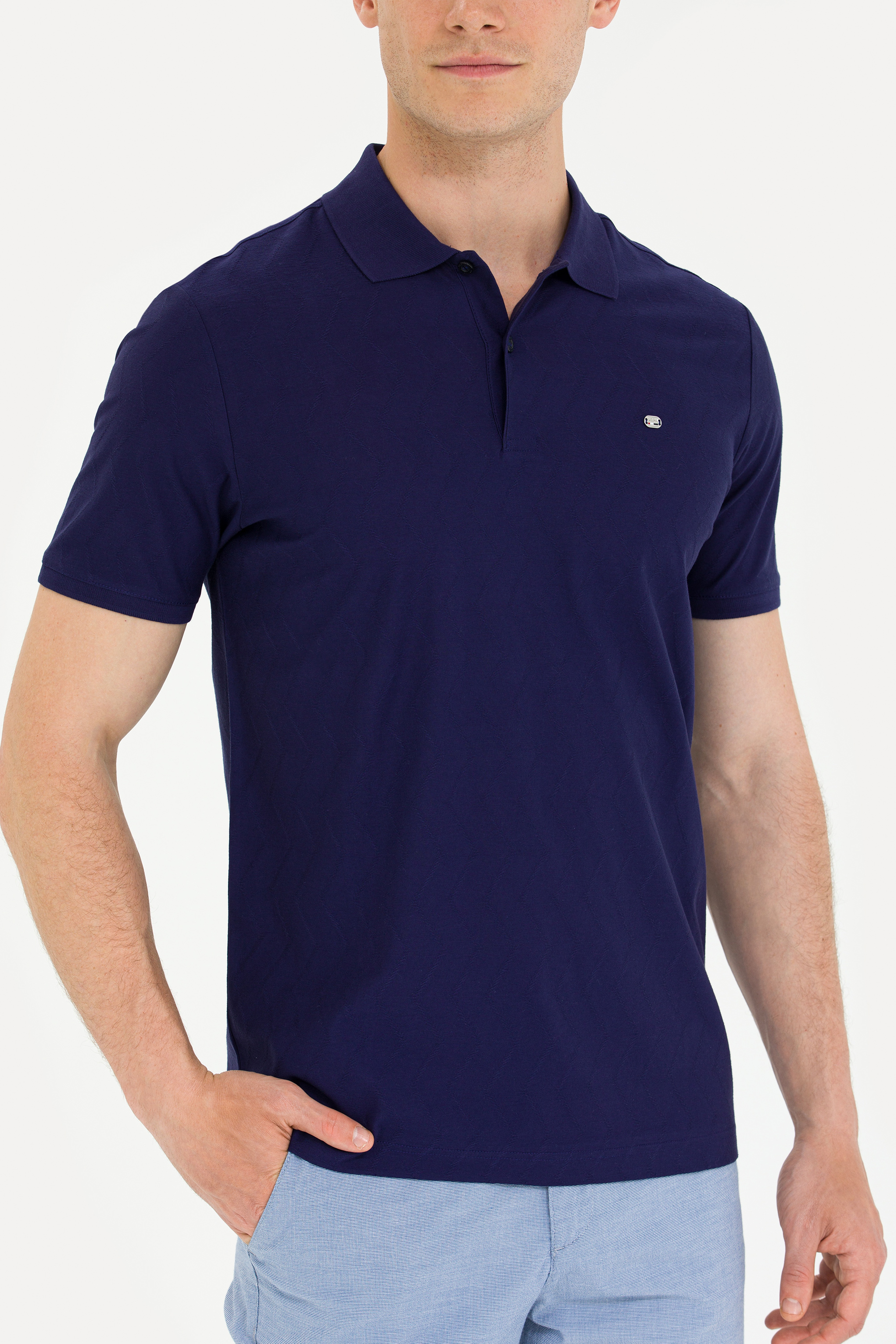 Erkek Lacivert Polo Yaka Tişört - Image 6