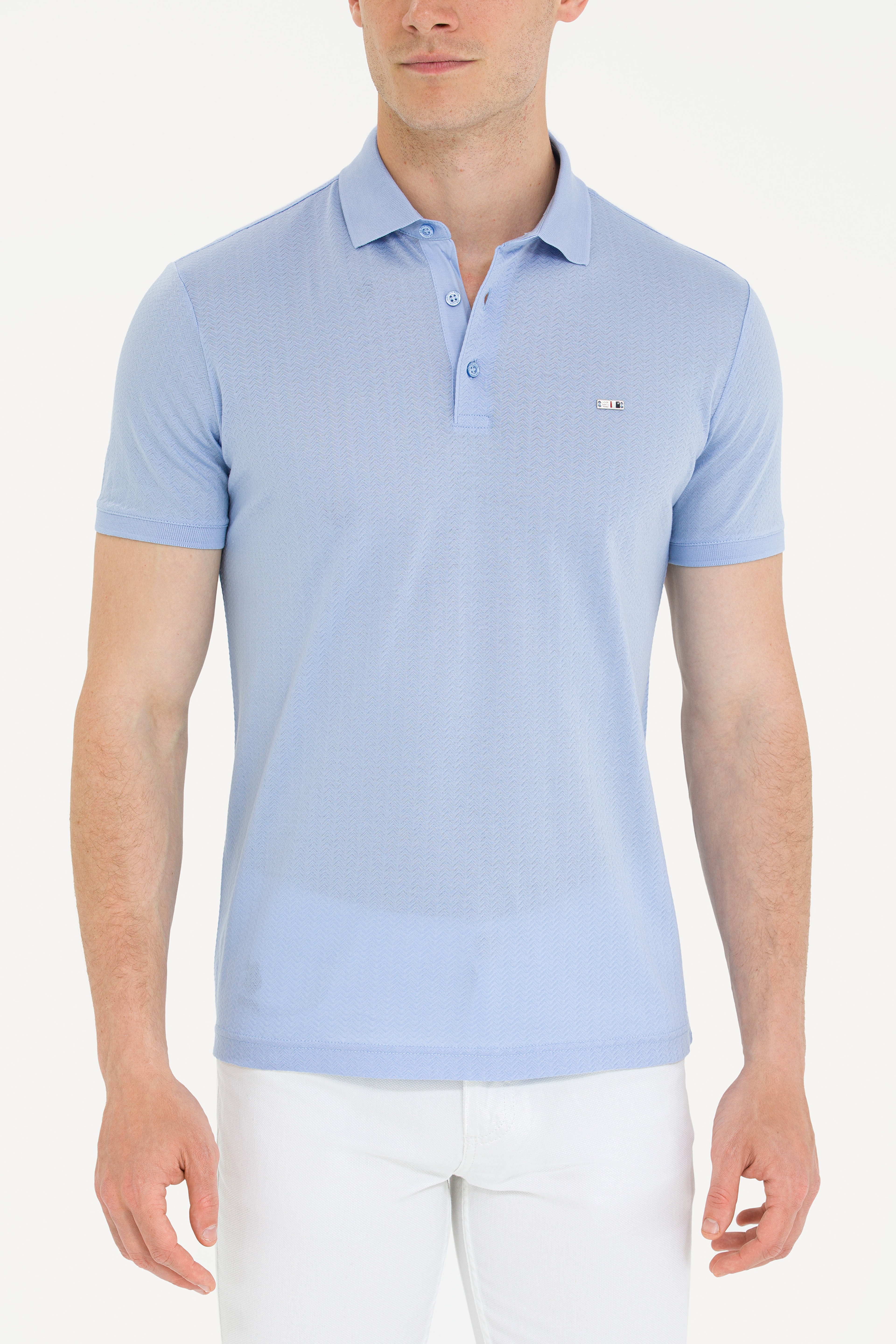 Erkek Mavi Polo Yaka Tişört - Image 6