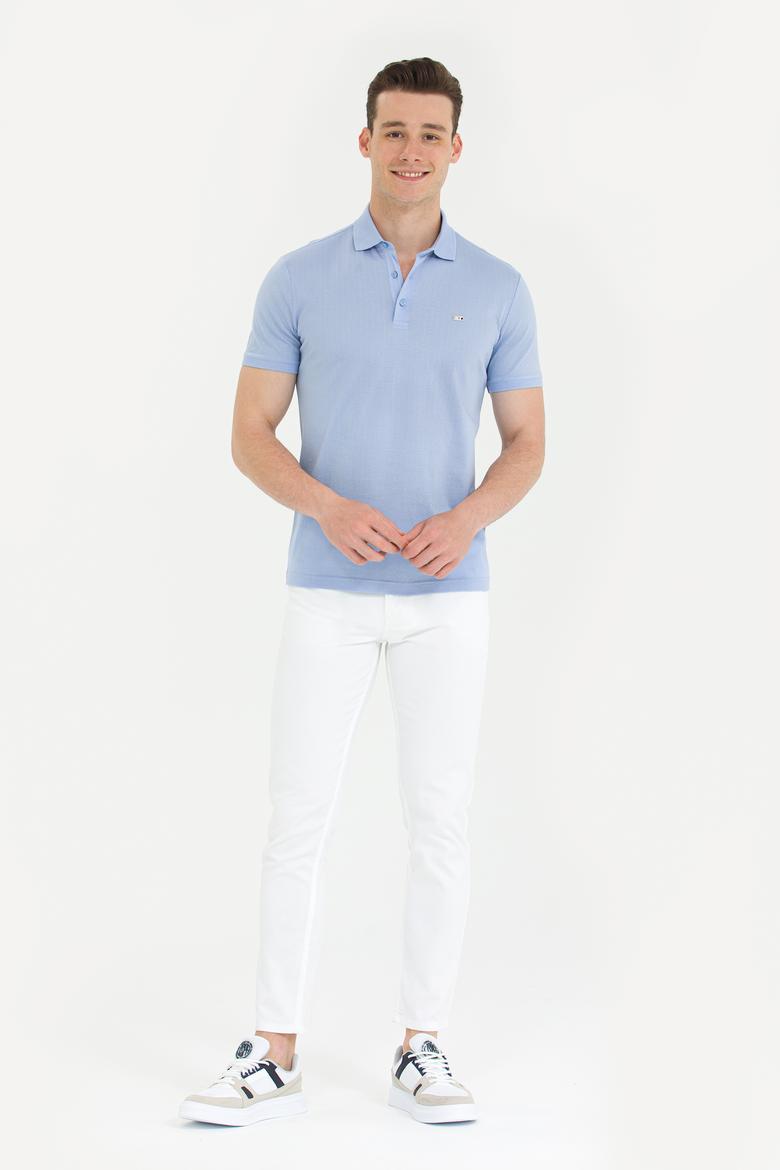 Erkek Mavi Polo Yaka Tişört - 50263353016