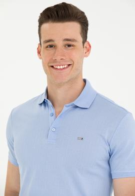 Erkek Mavi Polo Yaka Tişört - 50263353016