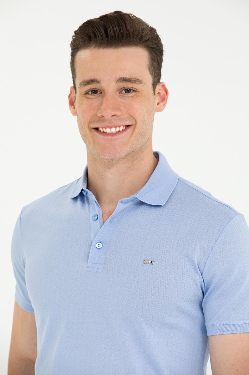 Erkek Mavi Polo Yaka Tişört