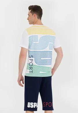 Erkek Beyaz Bisiklet Yaka Tişört - 50263316030