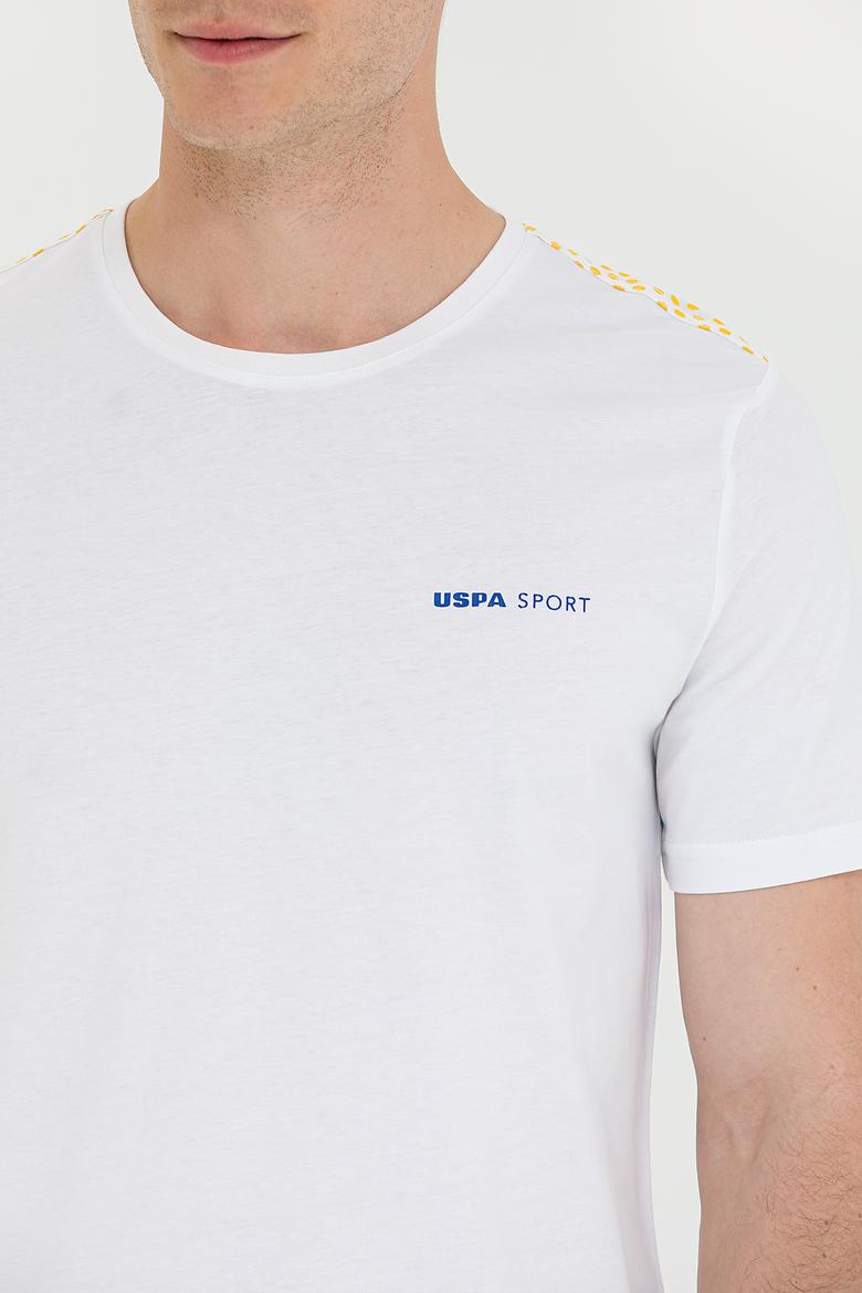 Erkek Beyaz Bisiklet Yaka Tişört - 50263316030