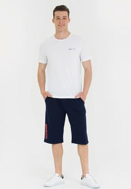 Erkek Beyaz Bisiklet Yaka Tişört - 50263316030