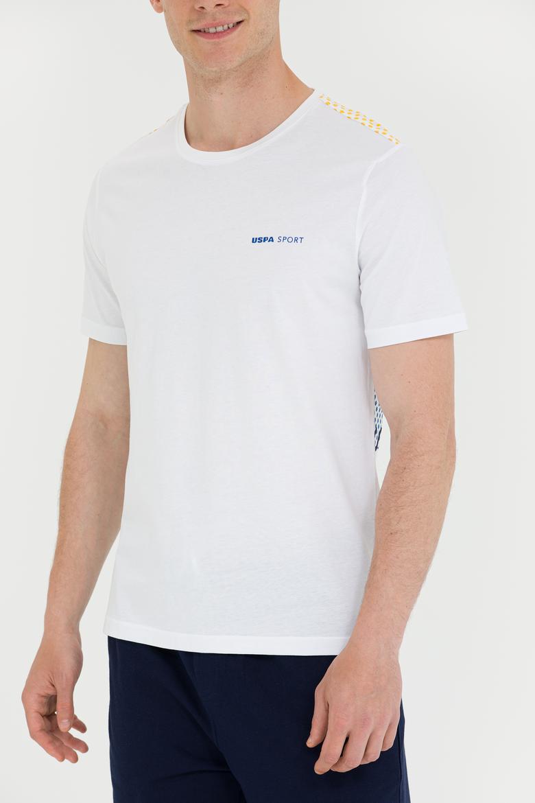 Erkek Beyaz Bisiklet Yaka Tişört - 50263316030