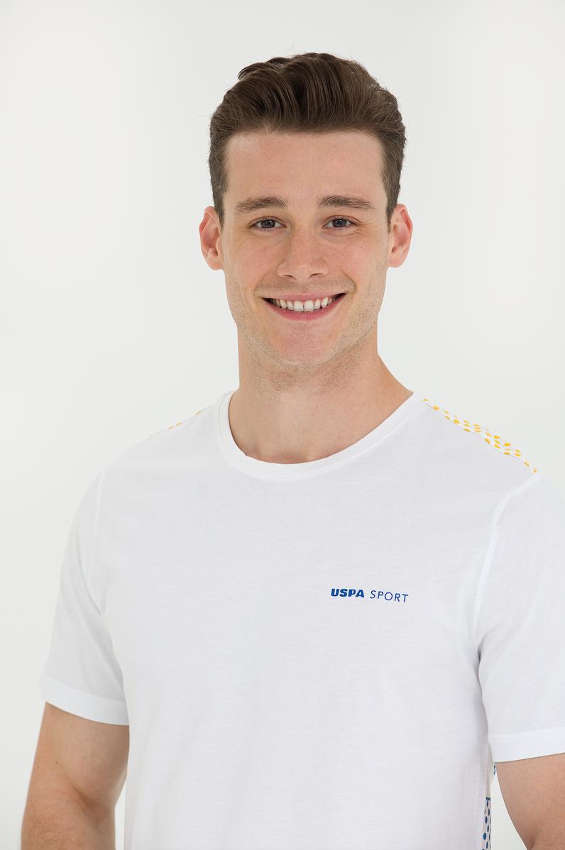 Erkek Beyaz Bisiklet Yaka Tişört